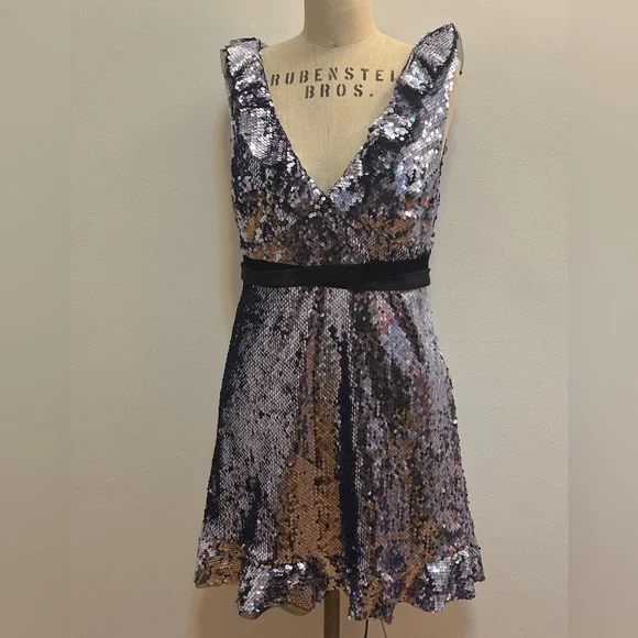 Free People Sequin Mini Dress - 6 - Picture 2 of 16